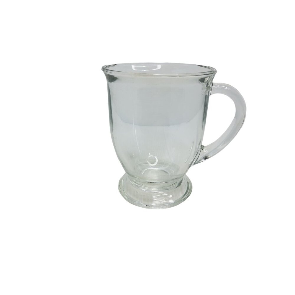 vintage anchor hocking clear heavy cafe/beer footed glass 12oz